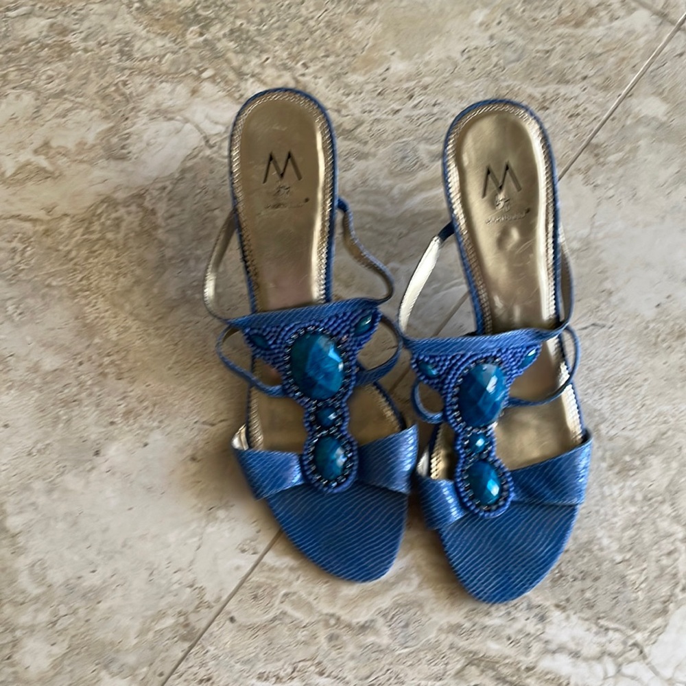 M by Marinelli Blue Jeweled Sandals